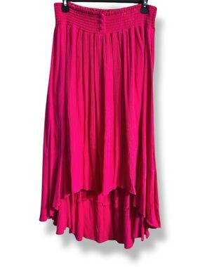 Eighty Eight Premium Hot Pink High Low Maxi Skirt Size L preowned